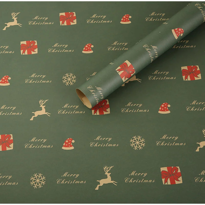 1/6pcs Christmas Wrapping Paper Vintage Kraft Paper Christmas Tree
