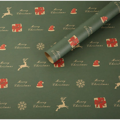 1/6pcs Christmas Wrapping Paper Vintage Kraft Paper Christmas Tree
