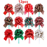 New 12PCS Christmas Pull String Bows