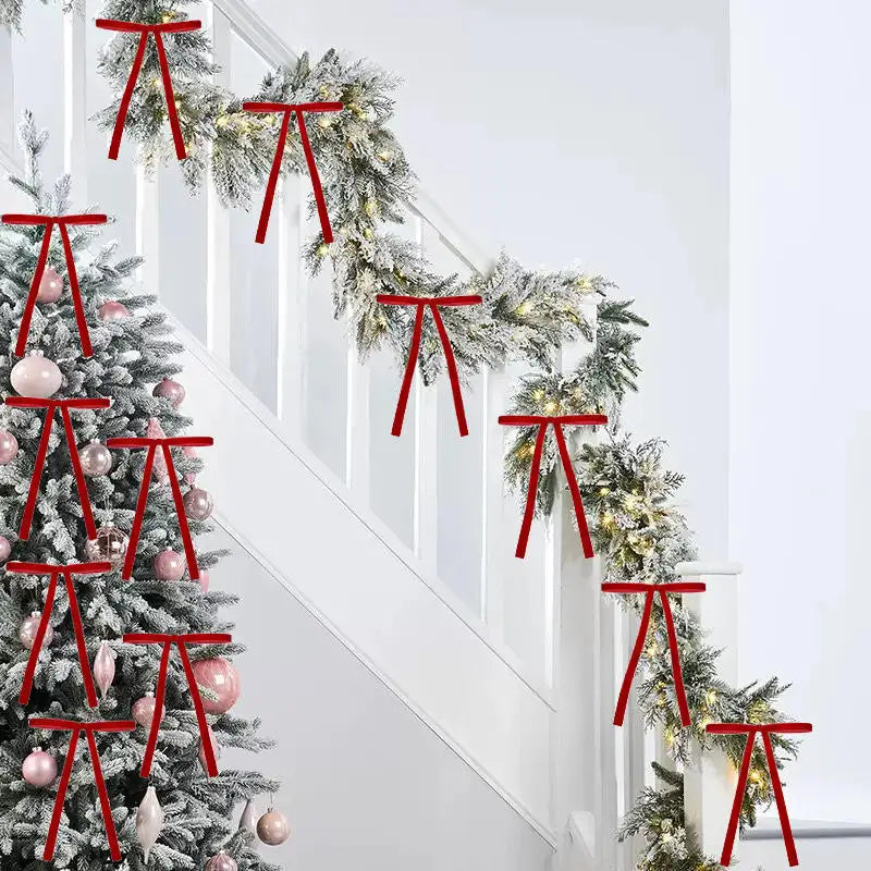 10/20PCS Velvet Bows Christmas Tree