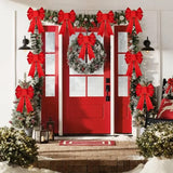 12/1pcs Glitter Bow Gold Red Xmas Tree