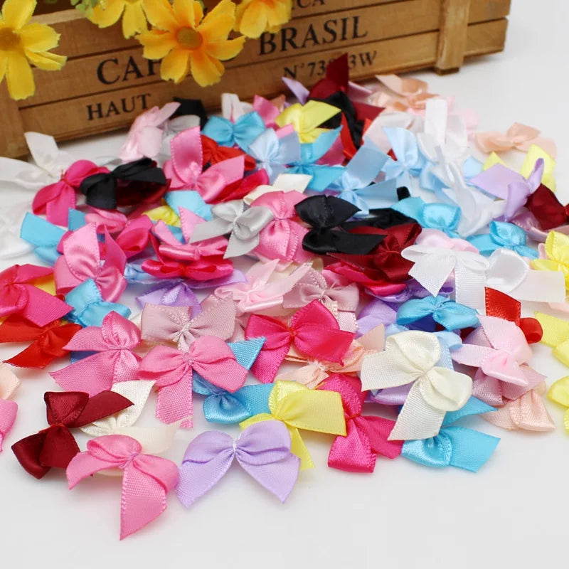 50/100pcs Satin Ribbon Bows