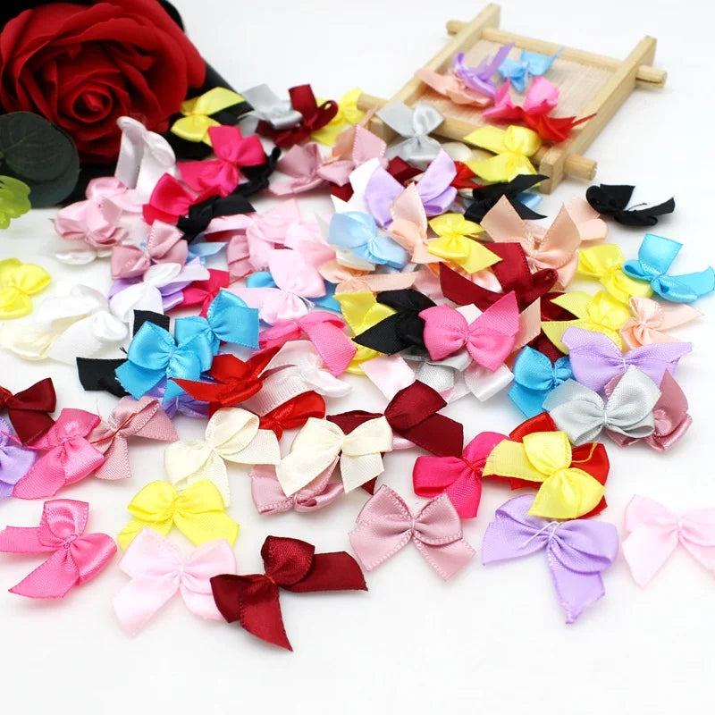 50/100pcs Satin Ribbon Bows