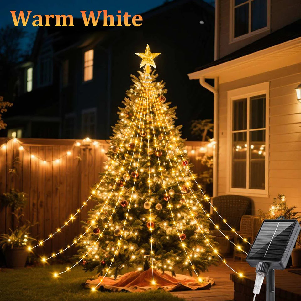 Outdoor Solar Waterfall Christmas Decorative Lights