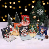 6Pcs Random Pattern 3D Christmas Greeting Cards