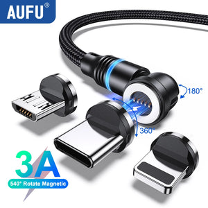 Magnetic Cable 3A Fast Charging Micro USB Type C Cable For iPhone