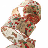 10yards 6cm Wide Printed Rib Band Christmas Bow
