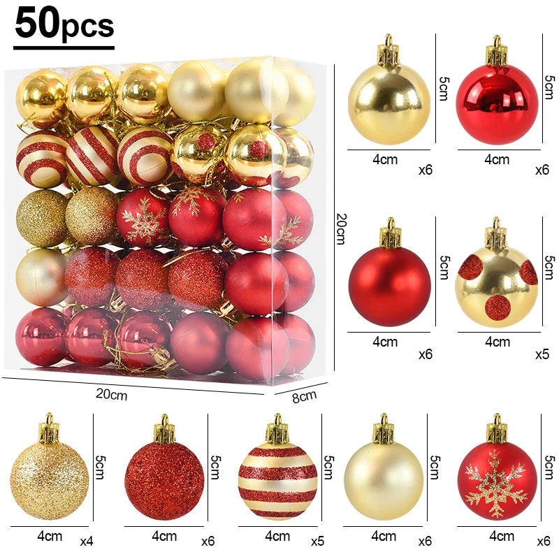 50Pcs/box Christmas Tree Balls Ornament