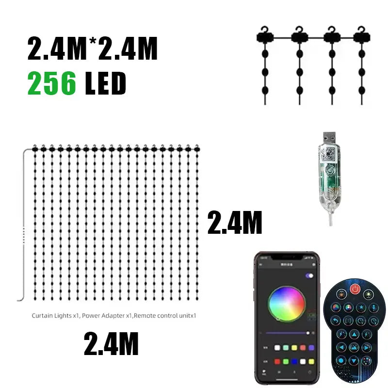 Smart RGB LED Curtain Lights