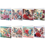 8Pcs Christmas Diamond Handmade Card