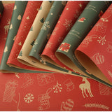 1/6pcs Christmas Wrapping Paper Vintage Kraft Paper Christmas Tree