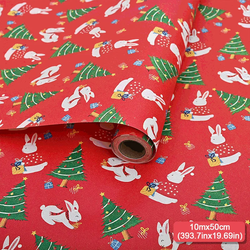 10m/roll Kraft Christmas Wrapping Paper