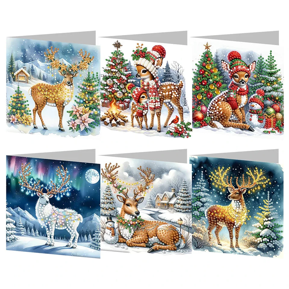 8Pcs Christmas Diamond Handmade Card