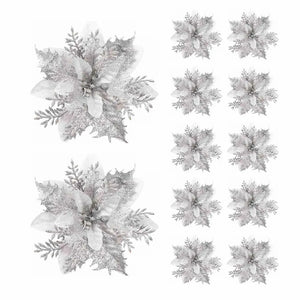5/10pcs 14.5cm Christmas Flower Ornaments