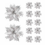 5/10pcs 14.5cm Christmas Flower Ornaments