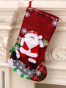 4Pcs Christmas Stockings Set Large Capacity Christmas Ornament Sock