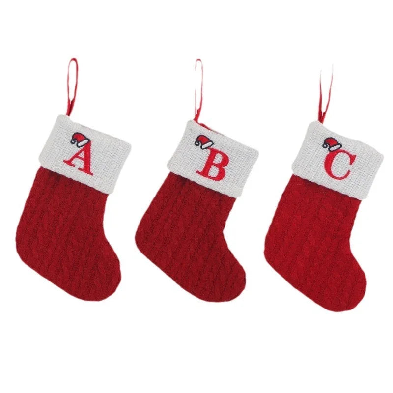 Christmas Alphabet Knitting Socks Christmas Tree Ornaments