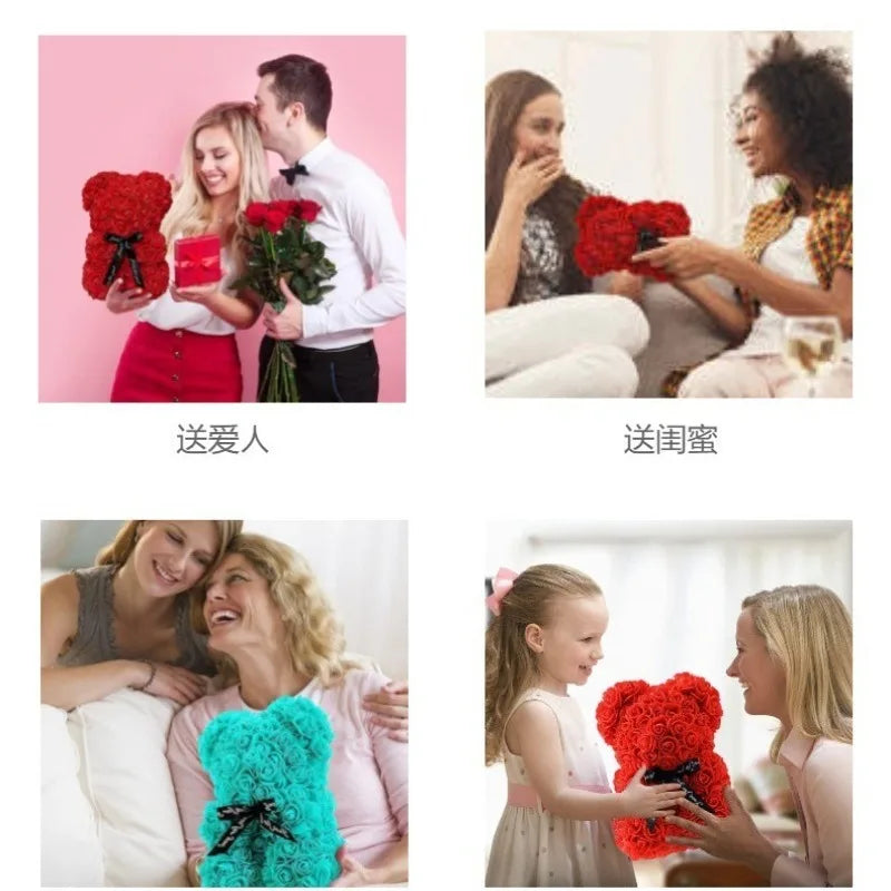 Romantic Rose Bear Eternal Flower Valentine's Day Gift