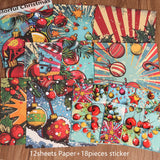 30pieces(12Papers and 18Stickers)Colorful Christmas