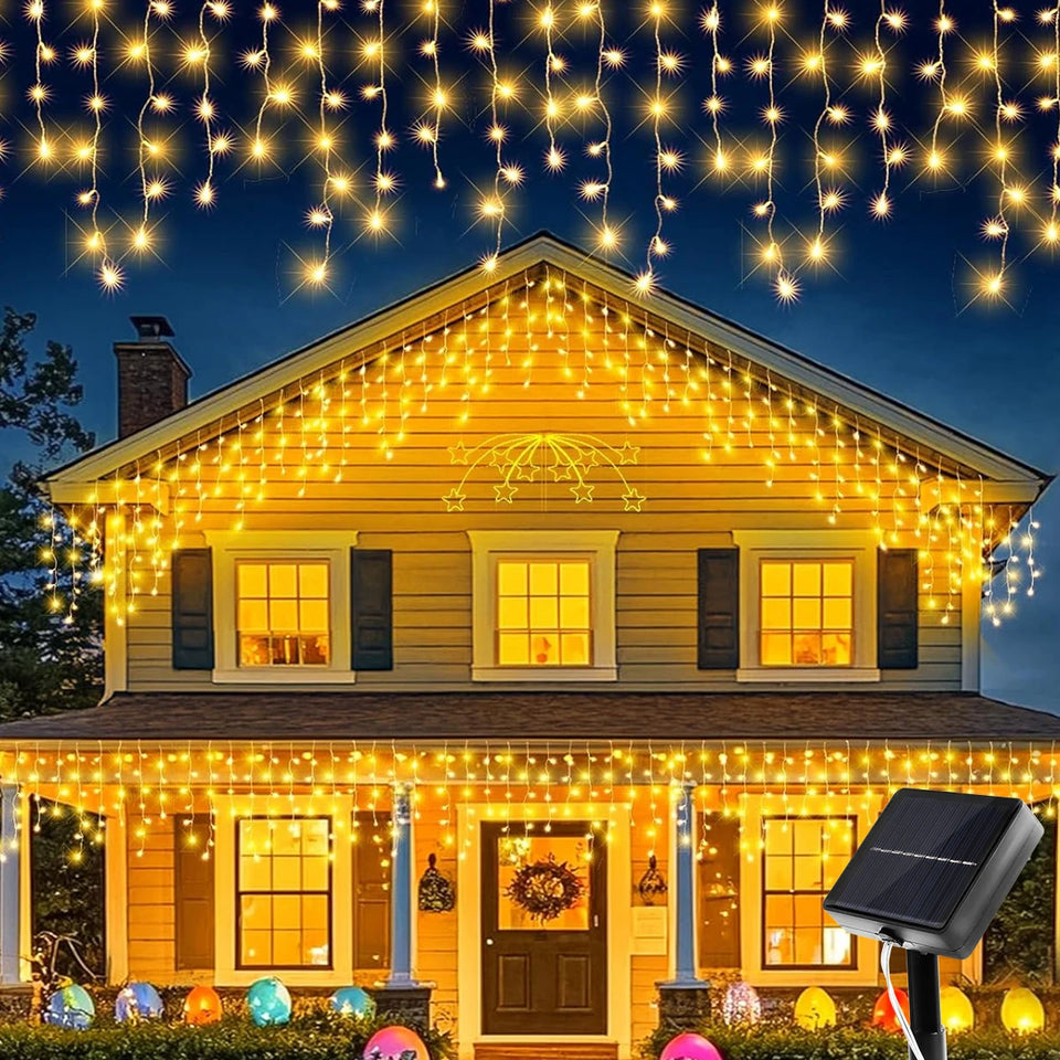 Solar LED Eaves Icicle String Lights