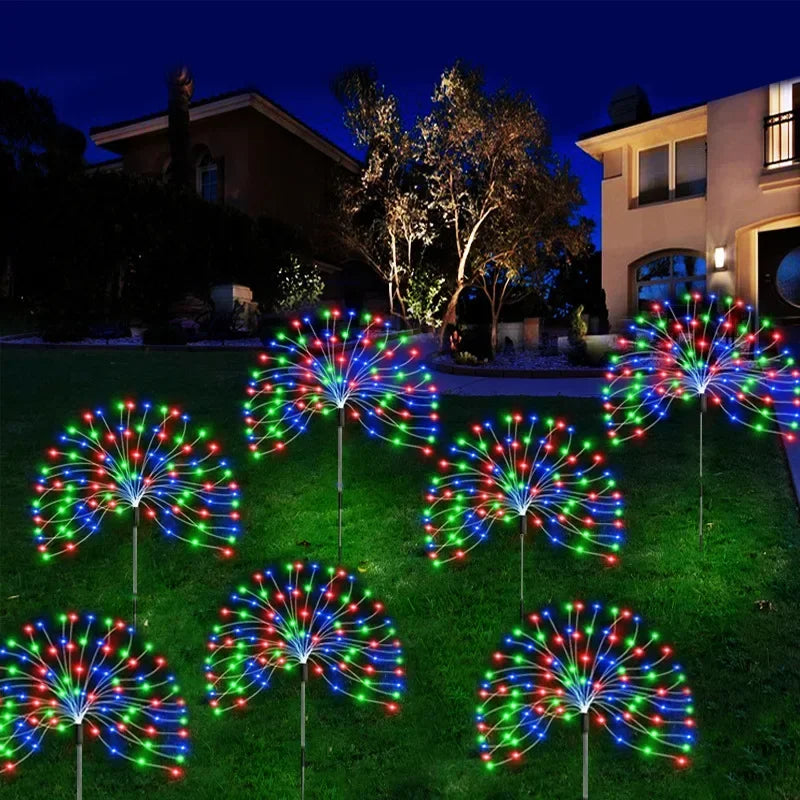 Solar LED Firework Fairy Lights Outdoor