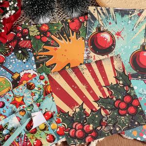 30pieces(12Papers and 18Stickers)Colorful Christmas