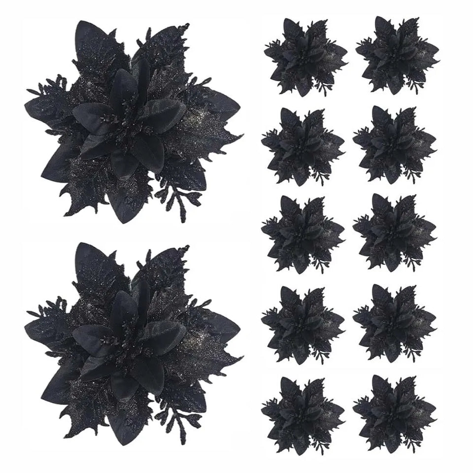 5/10pcs 14.5cm Christmas Flower Ornaments