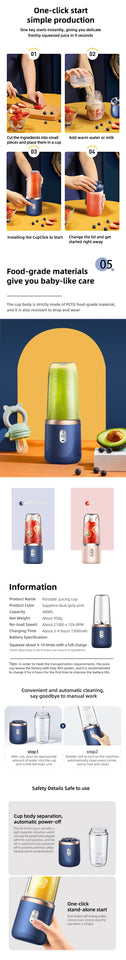 Portable Handheld USB Personal Mini Juicer
