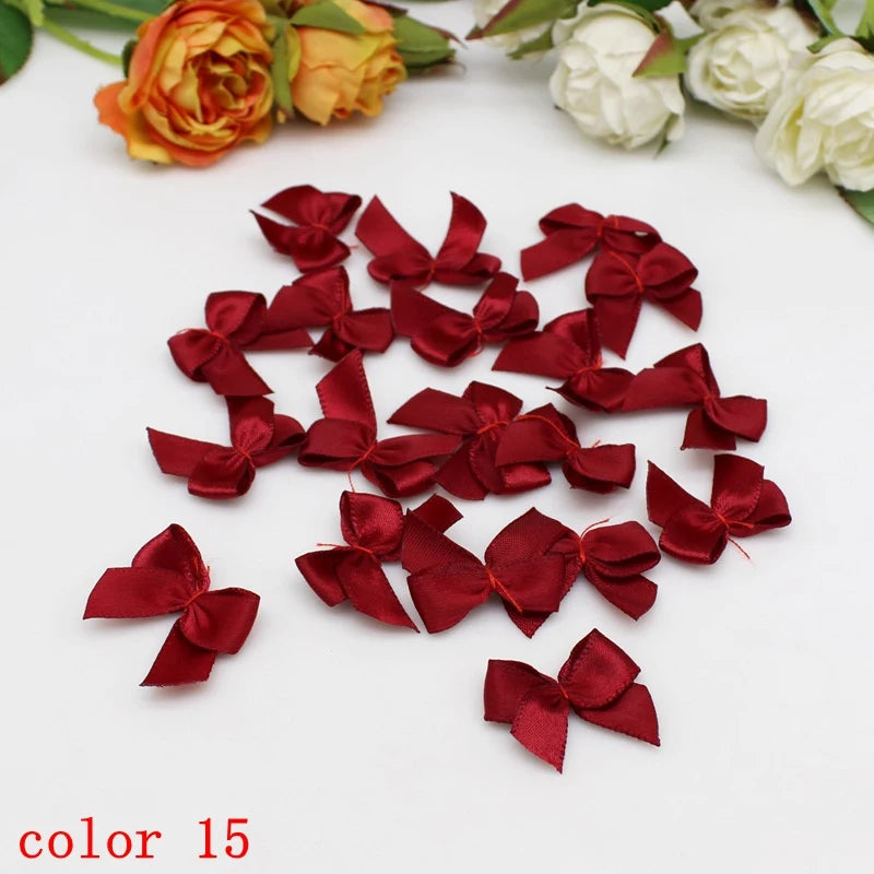 50/100pcs Satin Ribbon Bows
