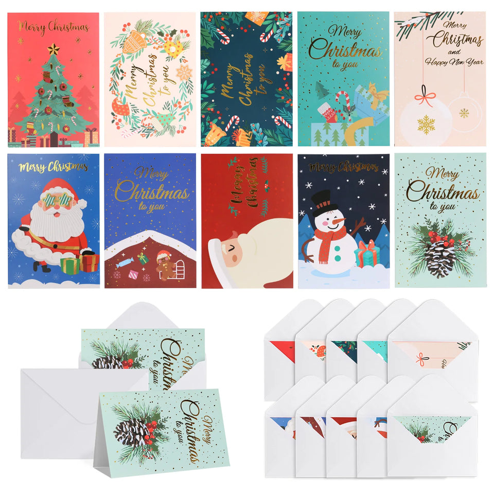 10 in 1 Premium Christmas Card Set