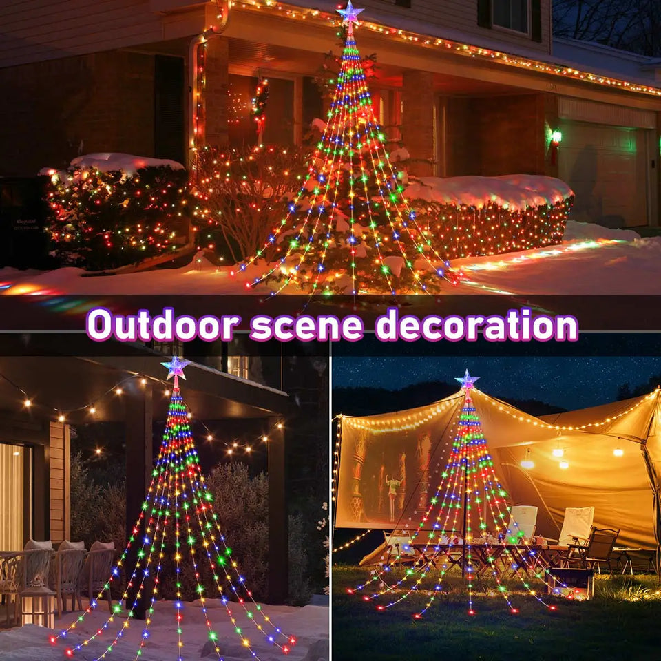 Outdoor Solar Waterfall Christmas Decorative Lights