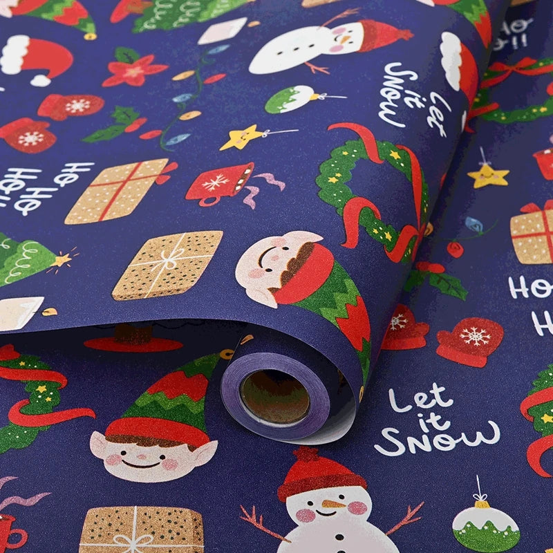10m/roll Kraft Christmas Wrapping Paper