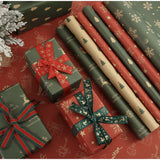 1/6pcs Christmas Wrapping Paper Vintage Kraft Paper Christmas Tree