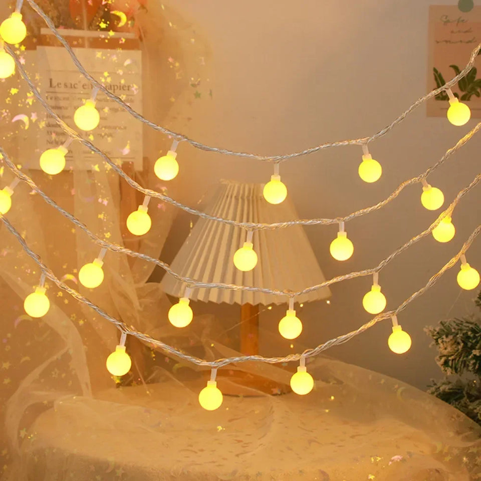 Battery Power Ball LED String Lights