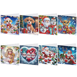 8Pcs Christmas Diamond Handmade Card
