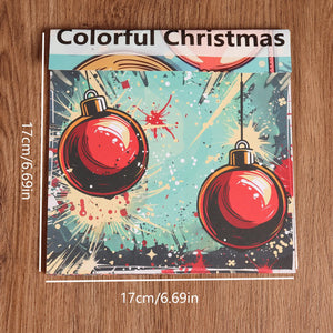 30pieces(12Papers and 18Stickers)Colorful Christmas