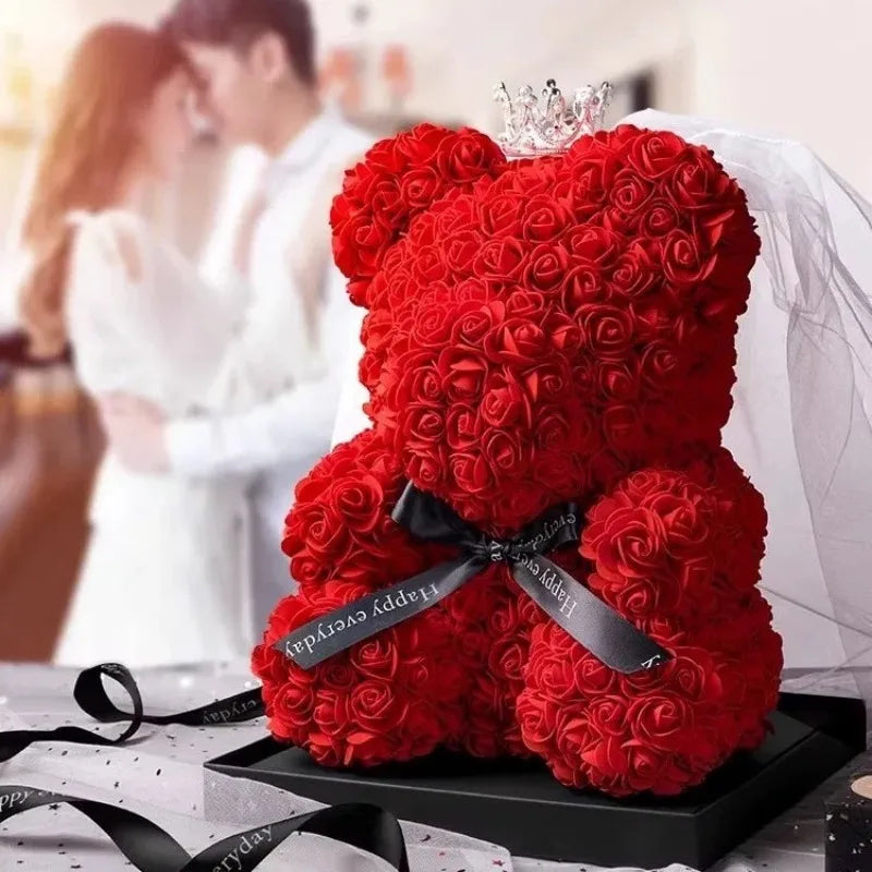 Romantic Rose Bear Eternal Flower Valentine's Day Gift