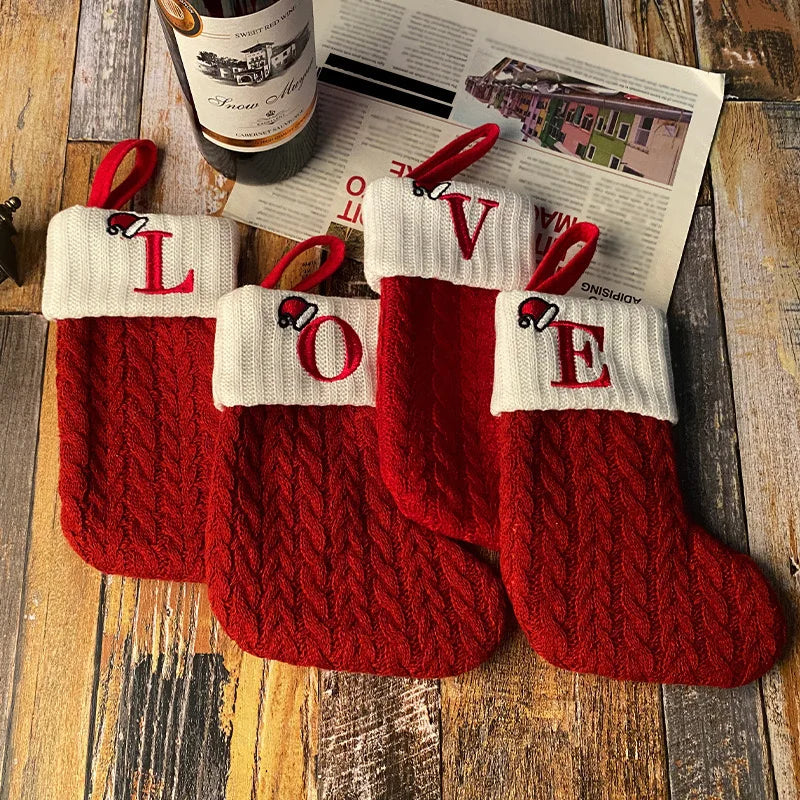 Christmas Alphabet Knitting Socks Christmas Tree Ornaments