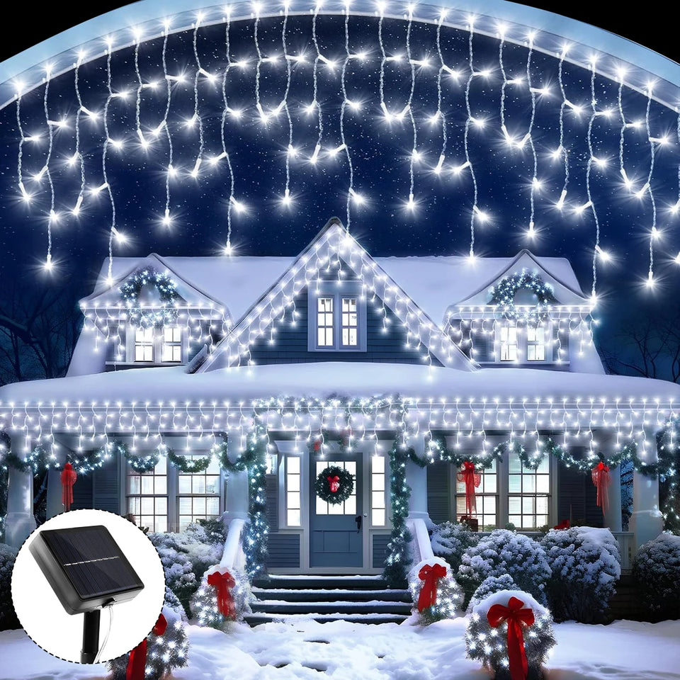 Solar LED Eaves Icicle String Lights