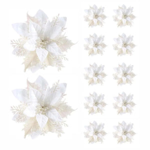 5/10pcs 14.5cm Christmas Flower Ornaments