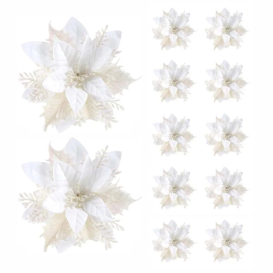 5/10pcs 14.5cm Christmas Flower Ornaments