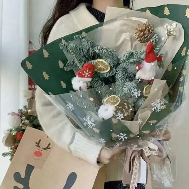 1/6pcs Christmas Wrapping Paper Vintage Kraft Paper Christmas Tree