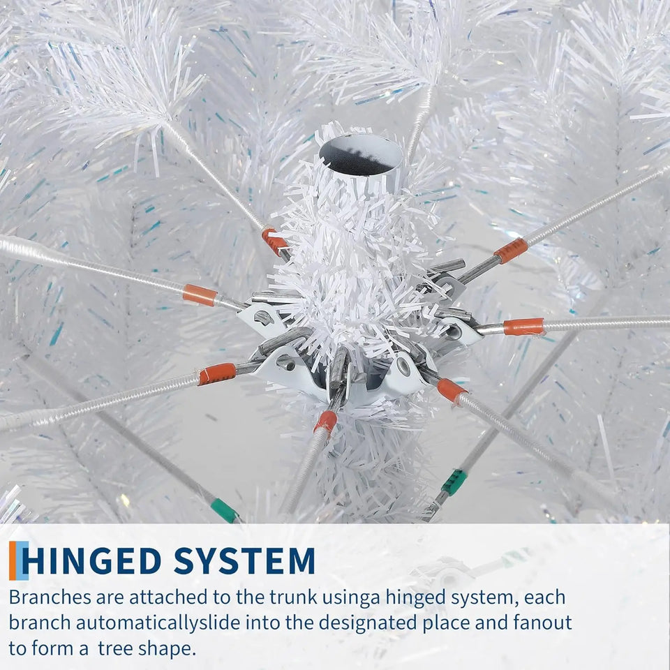 4.5/6/7.5/9Ft Prelit Christmas Tree Rose Gold Tinsel Christmas Tree