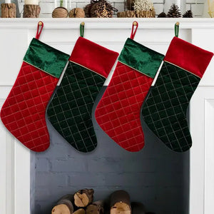 Christmas Stockings Large Space Stockings Bag Soft Fireplace Hangings Stockings Cute Stocking Decorations Smooth Christmas Sock