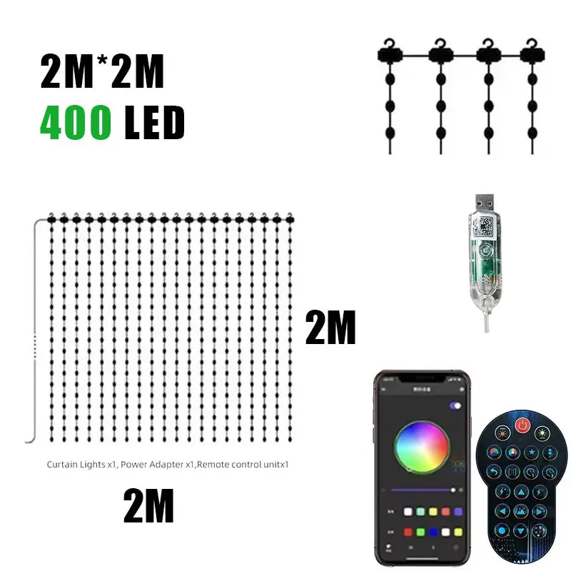 Smart RGB LED Curtain Lights