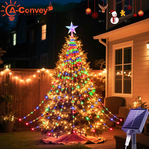 Outdoor Solar Waterfall Christmas Decorative Lights