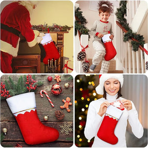 12 Pack Red Felt Christmas Stockings