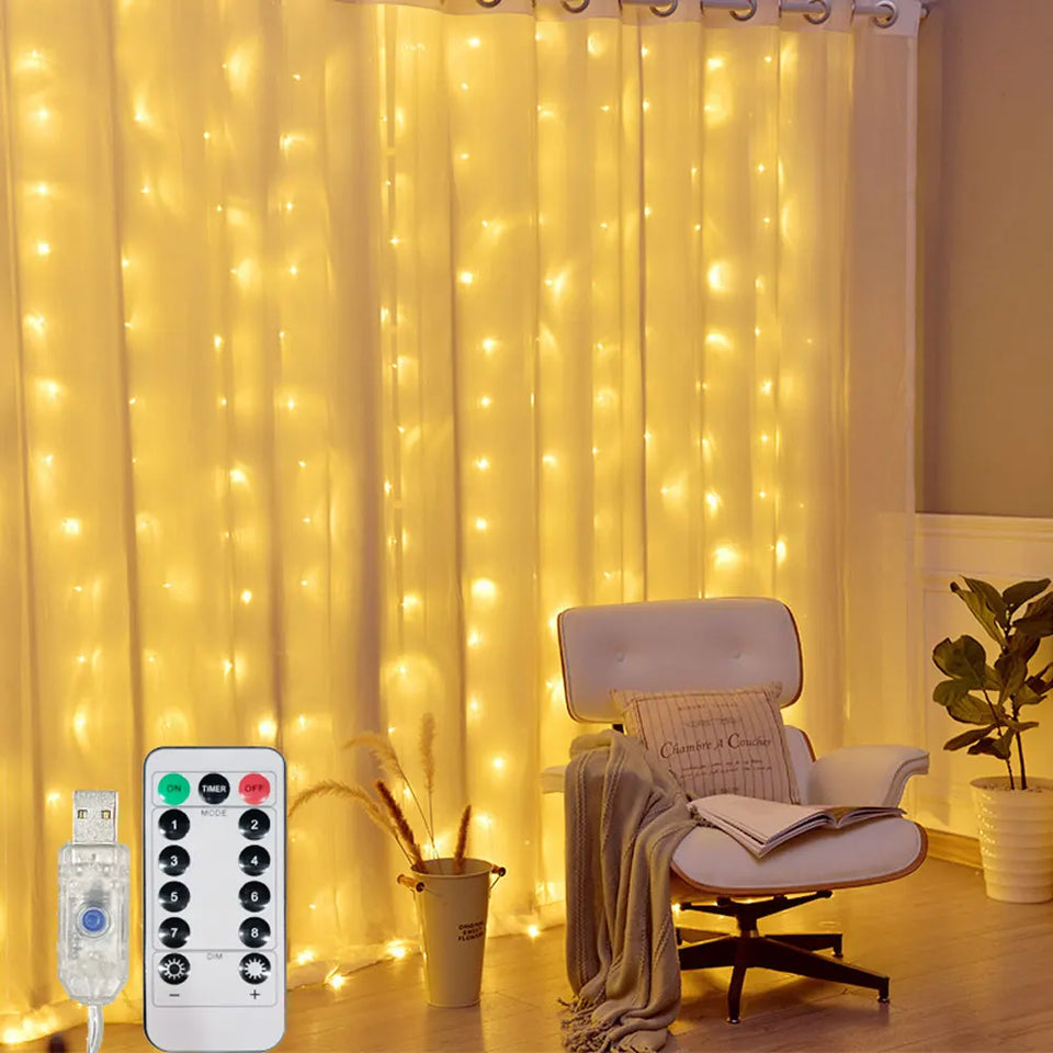 USB Curtain String Lights