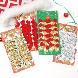 12Pcs 5cm Christmas Decorations Bow Xmas Tree