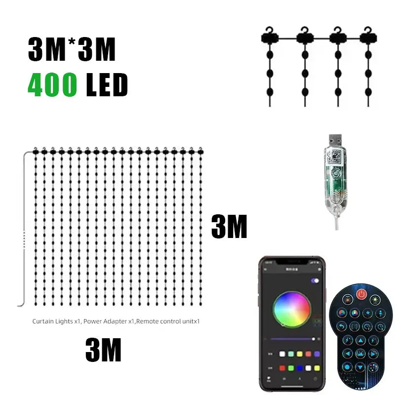Smart RGB LED Curtain Lights